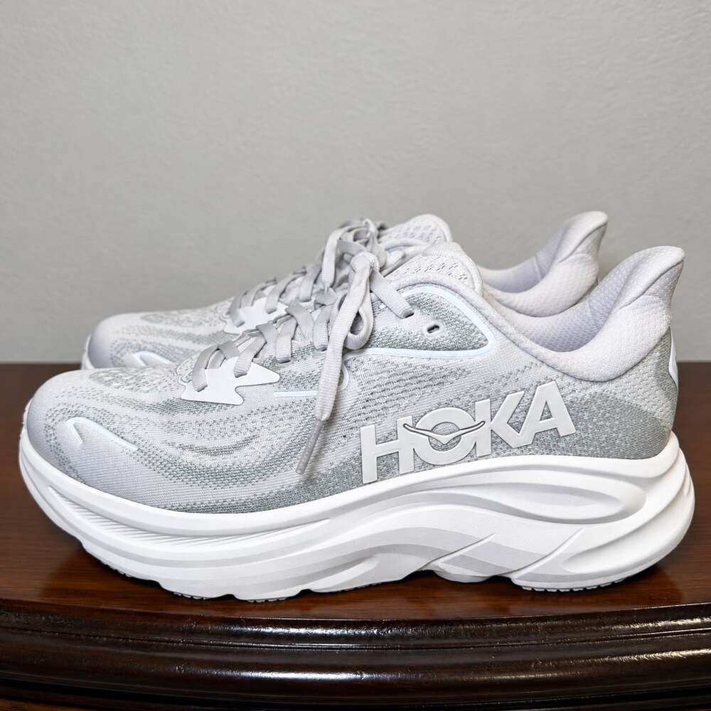 HOKA Clifton 10 women Size 8.5B Cosmic Grey Stardust Running Shoes